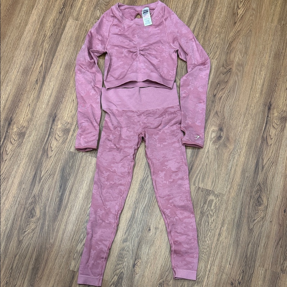 Gymshark Dusty Pink Activewear Camo set